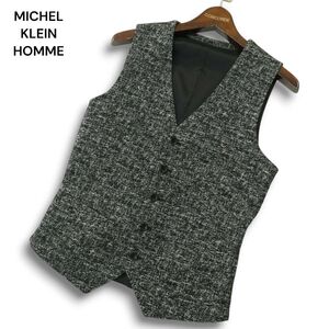 MICHEL KLEIN HOMME ミッシェルクラン オム 秋冬★ リング ツイード ジレ ベスト Sz.46 メンズ　A4T11350_A#N