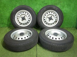 ◆ 溝あり DA17V 純正 スチールホイール タイヤ 12インチ 4本 4.0J PCD100 4穴 145/80R12 80/78N LT 24年 DR17V DG17V DS17V I119◆