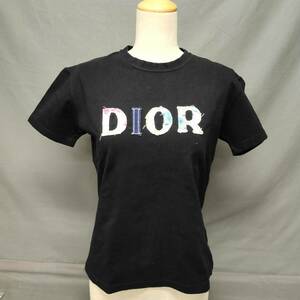 061002　267190　Christian Dior　クリスチャンディオール　レディーストップス　シャツ　綿100％　ブラック　レディース服飾　USED品　