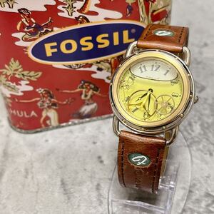 希少 美品 FOSSIL フォッシル ウォーターウォッチ 腕時計 イエロー