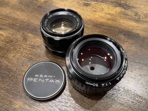 1円 スタート ASAHI PENTAX-A SMC 50mm f1.4 Super-Takumar 55mm f1.8 セット まとめ レンズ ペンタックス 動作確認