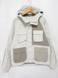 【送料込】[メンズ]　ZARA　ザラ　マウンテンパーカー/コート　Lサイズ　ベージュ×カーキ　フード　ジップアップ /n964316