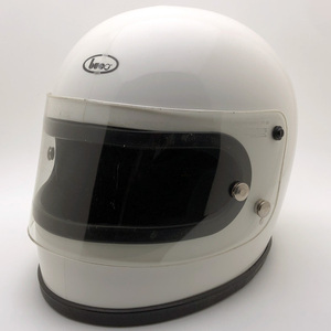 送料無料 Dead Stock 新品 純正シールド付 BUCO FULLFACE WHITE 62cm/デッドストックブコフルフェイス白ビンテージヘルメットレーサーxl