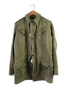 BRITISH MILITARY◆smock combat/ミリタリージャケット/コットン/KHK/無地/ボタン欠損/袖ダメージ/