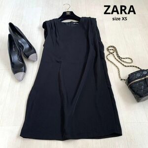 ZARA ザラ　ノースリーブワンピース　ワンピース　ブラック　XSサイズ