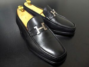 極美品 使用僅か エルメス 42 HERMES Hビット ドレスローファー 8676