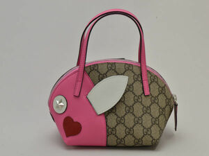 グッチ GUCCI ハンドバッグ 457138 K6RPN GGスプリームキャンバス BEIGE+PINK SILVER レディース su_p e_u F-YA548