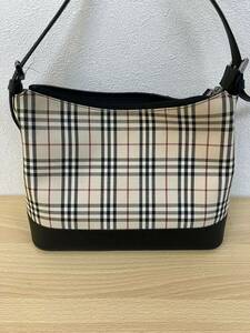 BURBERRY バーバリー ノバチェック ハンドバッグ ショルダーバッグ ワンショルダー キャンバス×レザー 