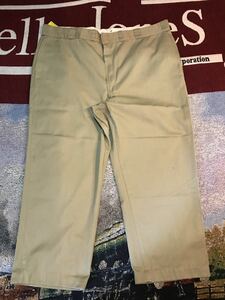 Dickies USA ワークパンツ　46x30 カーキ　Talon アメリカ製　ディッキーズ　ビンテージ　ワーク　作業着　ユニフォーム　古着　アメカジ