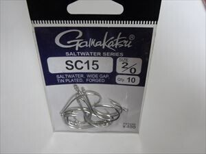 【メール便・即決有】　がまかつ　SC15　＃２／０フック　１０本　　フライフック　未使用品１Q