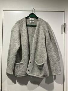 90年代★レイビームス ★グレーカーディガン 100% PURE WOOL / 着丈約７１cm身ごろ約114cm