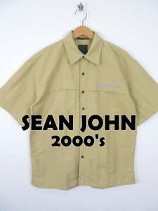 90s 00s ショーンジョン ★ オーバーサイズ ナイロン 半袖 シャツ L ★ SEAN JOHN ヒップホップ Y2K Bボーイ B系 ストリート バギー ルーズ