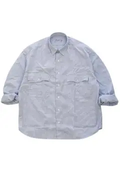 porter classic roll up shirt ブルーストライプ L