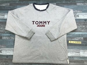 TOMMY JEANS トミージーンズ メンズ ロゴ刺繍 裏起毛 プルオーバー トレーナー 杢グレー