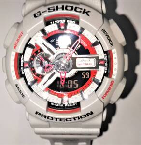 新品同様　激レア　アナデジ　G-SHOCK　ジーショック　GA-110EH-8AJA 　Eric Haze Limited Edition　シルバー　ホワイト　かっこいい　渋い