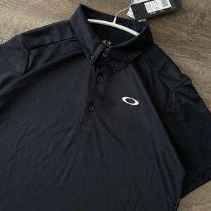 新品タグ付き OAKLEY オークリー 同色総柄 ENHANCE SS 半袖 ポロシャツ JP L 黒 吸汗速乾 トップス ゴルフ メンズ rare 00s y2k archive