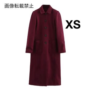 vintage ヴィンテージ レトロ ポケット ロングコート アウター XSサイズ レディース★ZARA 好きな方に★2024 A/W 冬新作 新品未使用★