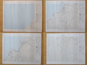 2.5万分の1地形図 都野津/下府/浜田/木都賀(島根県) 昭和50年代～平成元年 計4枚