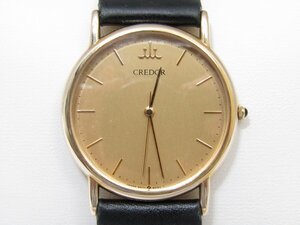 1円スタート 稼働品 SEIKO セイコー CREDOR クレドール 9571-6060 メンズ腕時計 金無垢 14KT 14金 ゴールド 本体19.5g 電池 ベルト社外品