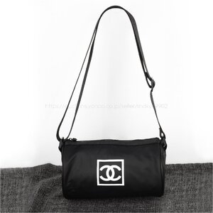 シャネル CHANEL ノベルティ ショルダーバッグ ロールバッグ ドラムバッグ ミニ 斜めがけ スポーツ レディース ブランド 黒 非売品