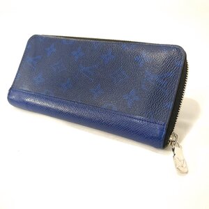 【1円スタート】 LOUIS VUITTON ルイ・ヴィトン ジッピーウォレット ヴェルティカル タイガラマ コバルト 長財布 イニシャルあり M30447