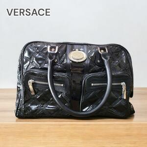 VERSACE ベルサーチ トートバッグ レザー ブラック