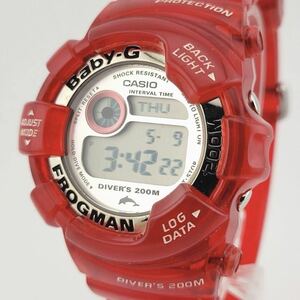 動作品CASIO Baby-G FROGMAN カシオ ベビージー フロッグマン イルクジ2003 ダイバーズウォッチ200M BGW-104K-4JR 腕時計 キャンディレッド