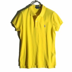 F6899f7　▼RALPH LAUREN ラルフローレン▼　新品同様 THE SKINNY POLO 鹿の子コットン 半袖ポロシャツ イエロー M / スキニー 春夏