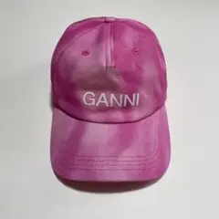 GANNI ガニー ロゴ タイダイ キャップ 帽子 ピンク