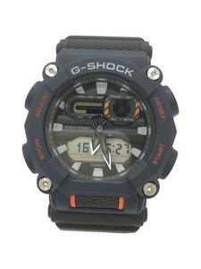 CASIO◆クォーツ腕時計_G-SHOCK/デジアナ/ラバー/BLK/NVY/ブラック/ネイビー