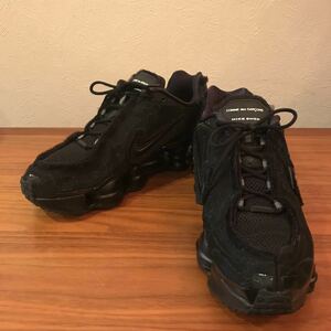 美品　送料込　26.5cm US8.5 COMME des GARCONS × NIKE SHOX コムデギャルソン ナイキ TL CDG 国内正規 黒タグ　ユニセックス　ブラック