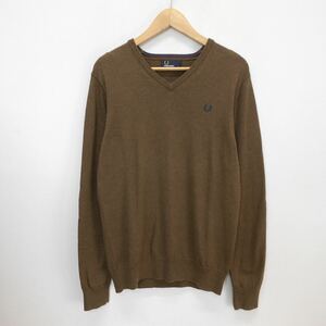 FRED PERRY フレッドペリー K1320 V-NECK SWEATER Vネック ニット セーター ワンポイント ウール S 10118324