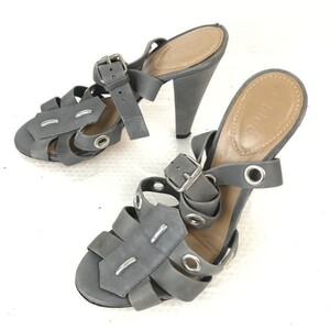 イタリア製★クロエ/Chloe★レザーサンダル【37/23.5/グレー/GRAY】ハイヒール/Shoes/sandal/pumps/japan limited◆pQ-571