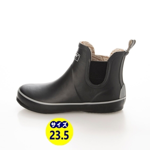 レディースレインブーツ　レインシューズ　長靴　雨靴　天然ゴム素材　新品『20088-BLK-GRY-235』23.5cm　在庫一掃セール