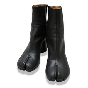 良品 Maison Margiela マルジェラ レザー タビ TABI 足袋 ブーツ シューズ 靴 37 1/2 ブラック イタリア製