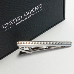 【uat523】UNITED ARROWS ユナイテッドアローズ ネクタイピン タイバー シルバー ダイヤモンドカット