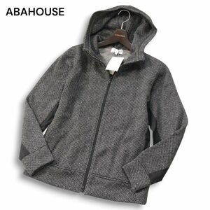 【新品 未使用】 ABAHOUSE アバハウス 秋冬 裏起毛★ ジップアップ カルゼ フリース パーカー Sz.46　メンズ グレー　I4T02716_9#N