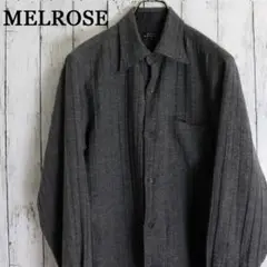 レア　MEN’S MELROSE　メンズメルローズ　エンボス柄　ウールシャツ