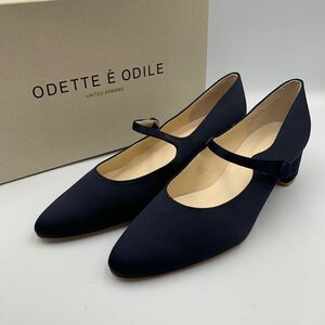 K974B 未使用 ODETTE E ODILE オデット エ オディール レディース ストラップパンプス 23cm ネイビー 布地 日本製 美品 箱付き