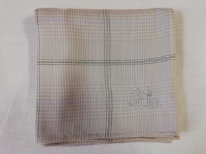 【正規品】CELINE ／ セリーヌ ハンカチ グレー 馬車刺繍 yh-1939