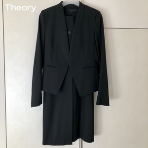 【美品】Theory (セオリー) セットアップ (ジャケット：Tailor Lanai ワンピース：Tailor Narlica) ブラック WOMEN サイズ2 USED