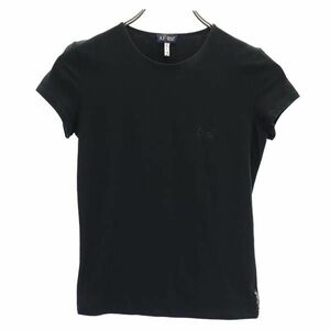 アルマーニジーンズ ロゴ 半袖 Tシャツ US4 ブラック系 ARMANI JEANS レディース