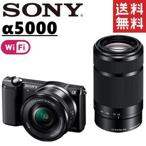 ソニー SONY α5000 ILCE-5000 ダブルレンズセットブラック ミラーレス 一眼レフ カメラ 中古