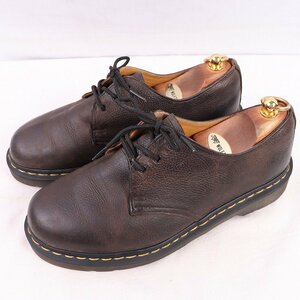 ドクターマーチン UK7/25.5cm-26.0cm/3ホール 1461 こげ茶 ダークブラウン ブーツ メンズ レディース dr.martens 中古 古着 dm3929