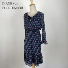 DIANNE von FURSTERNBURG シルク ワンピース 袖透け 花柄