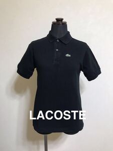 LACOSTE ラコステ 鹿の子 ポロシャツ トップス キッズサイズ12 半袖 黒 F5191