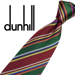 447/ 美品 dunhill ダンヒル 中古 USED ブランド ストライプ柄 音符 ネクタイ