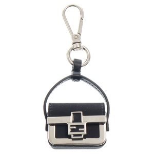 FENDI フェンディ PICO BAGUETTE CHARM バッグチャーム ストラップ ブラック/シルバー