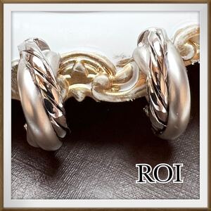 【華やか】ROI ビンテージ　昭和レトロ　ハーフフープ　シルバー　イヤリング