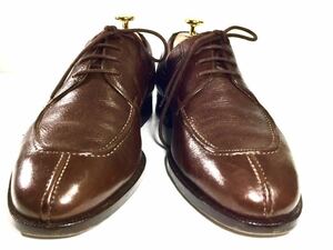 即決 BALLY バリー MadeinItaly CarilloPatentLeather SplitApronToe OxfordShoes 7.5D(24～24.5cm) メンズ Brown 茶色 ビジネス 本革 中古